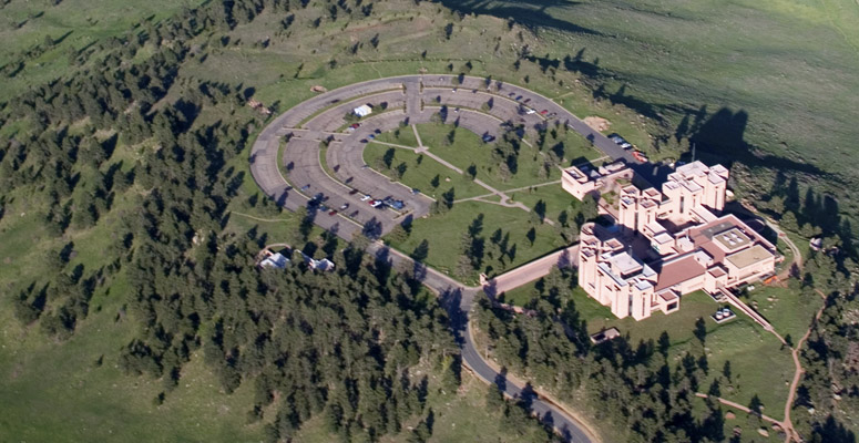 Aerial view of NCAR Mesa Lab
