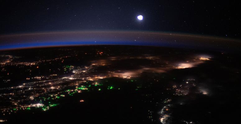 Bay of Bengal at night from the International Space Station