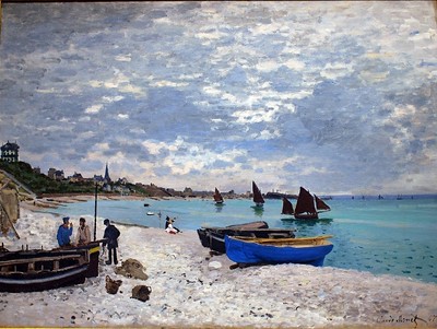 Claude Monet's The Beach at Sainte-Adresse which shows altocumulus clouds