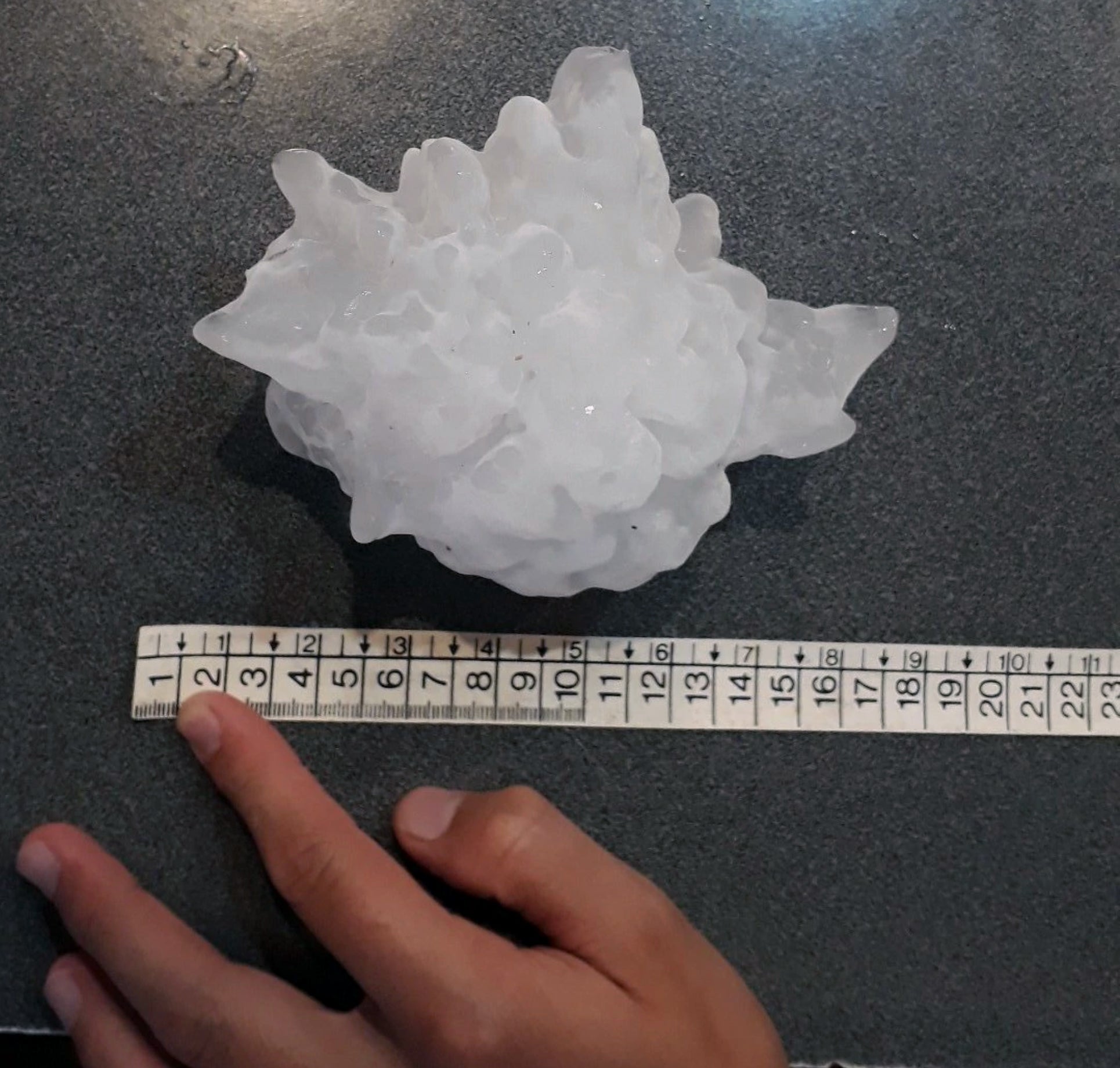 Measuring a gargantuan hailstone