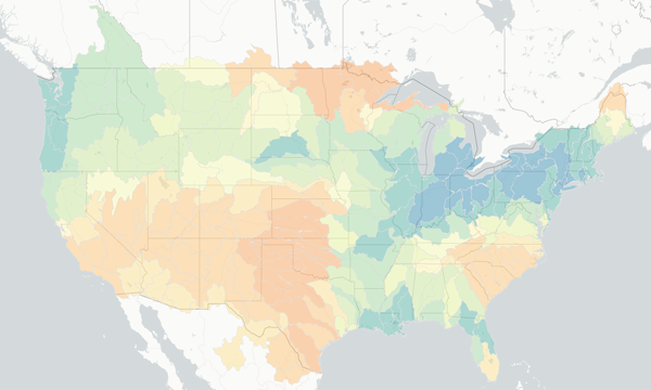 Screenshot from the S2S climate watershed forecast website