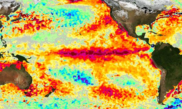 Sea surface temperatures in March 2016