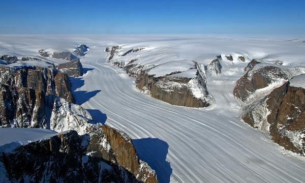 A NASA image of Greenland's ice sheet