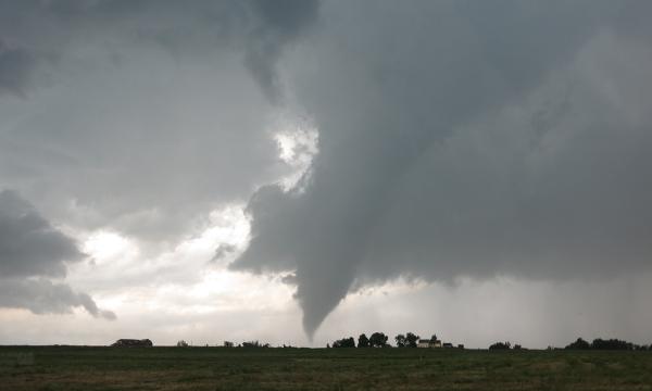 A tornado touches down on the U.S. Great Plains