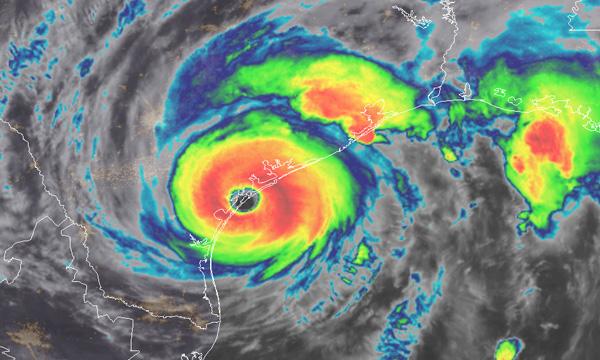 An IR image of Hurricane Harvey