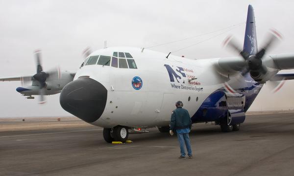 This image shows the C-130 aircraft on the runway.