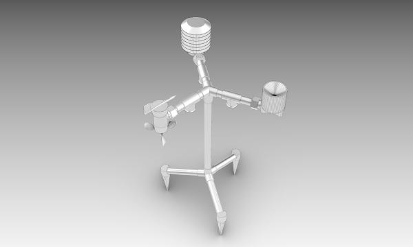 Digital rendering of a 3D-printed weather station