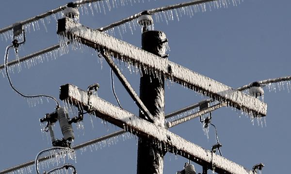 Ice on power lines