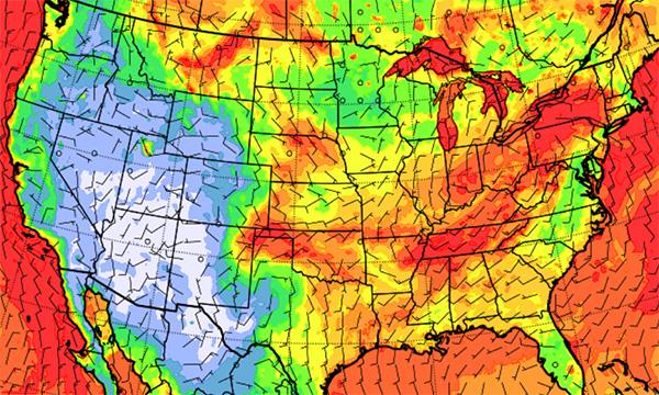 Forecast map from WRF Chem